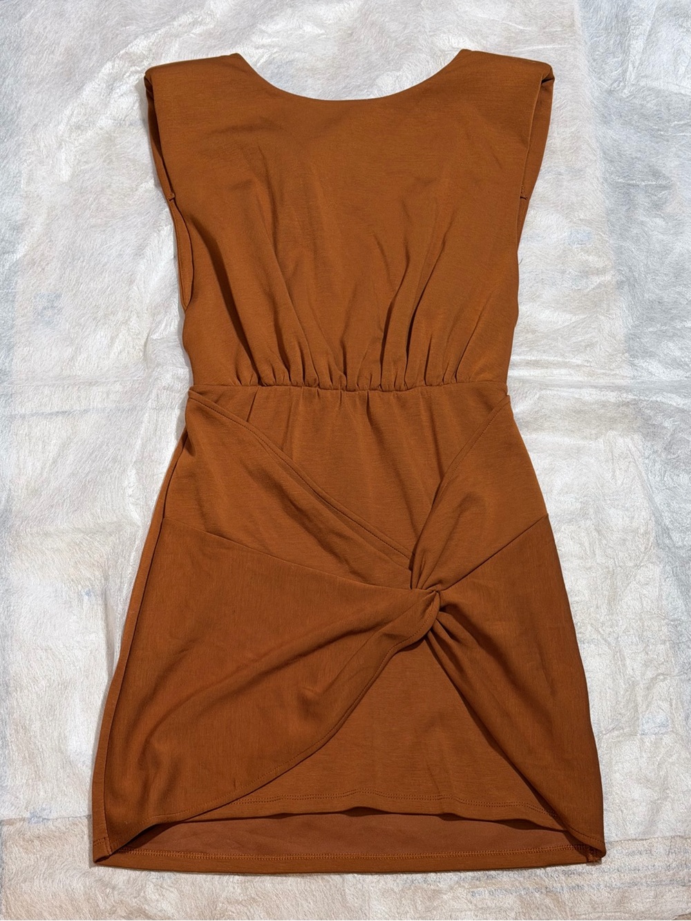 Free People Rust-Tone Knot Front Mini Dress